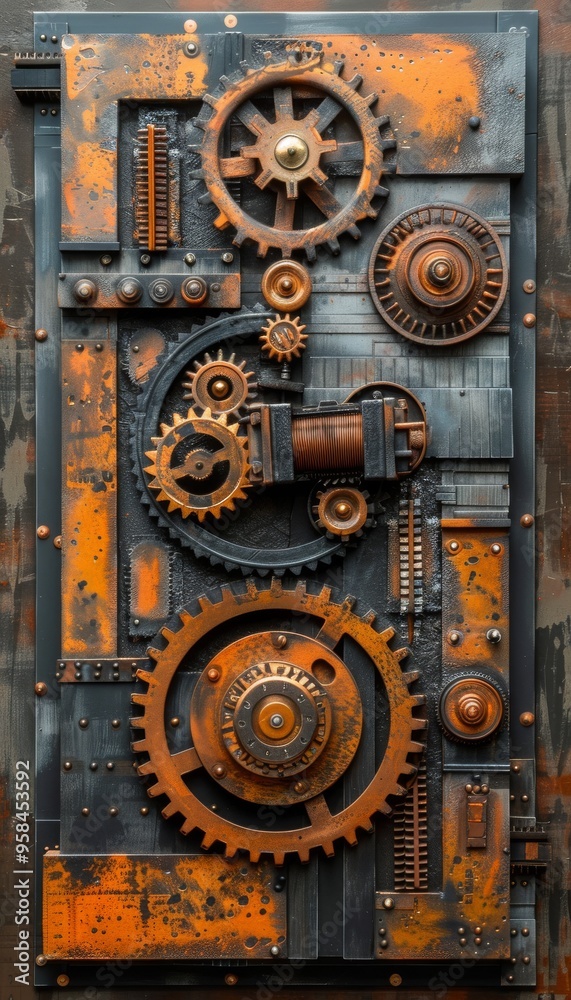 Rusty Metal Gears and Cogs Industrial Background Texture Rusty Metal Gears and Cogs Industrial Background Texture