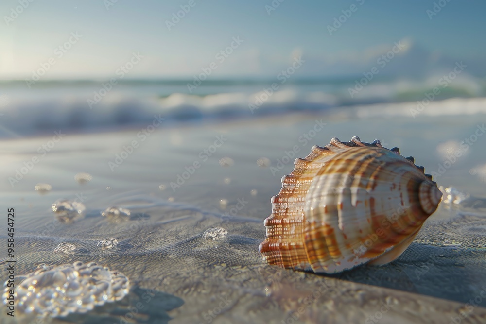 Shell on a sandy beach Shell on a sandy beach