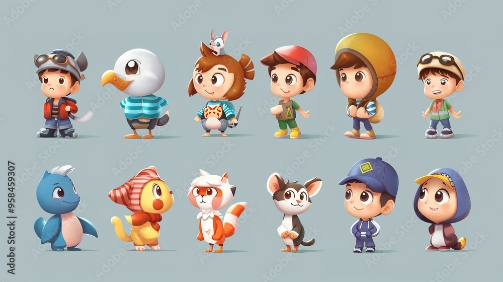 Obraz premium Stunning Creative Cartoon Character Images: A Colorful and Imaginative Vision. Showcasing Creativity and Charm.