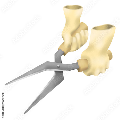 gardening scissors, hand with scissors