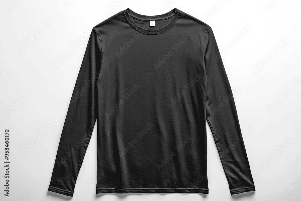 Black long sleeve tshirt mockup isolated created with Generative AI Black long sleeve tshirt mockup isolated created with Generative AI