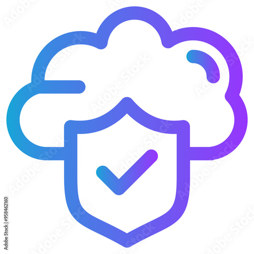 Cloud icon vector concept of Business Insurance icon symbol illustration