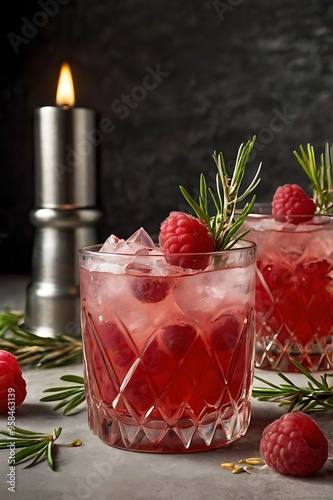 Wallpaper Mural Refreshing drink Raspberry Rosemary Bliss with ice Torontodigital.ca