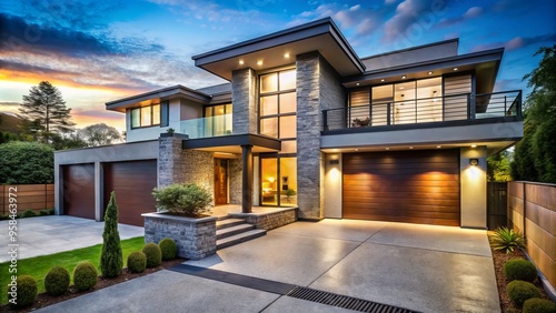 * Abundant natural light floods this modern custom house renovation, showcasing stylish design elements and unique