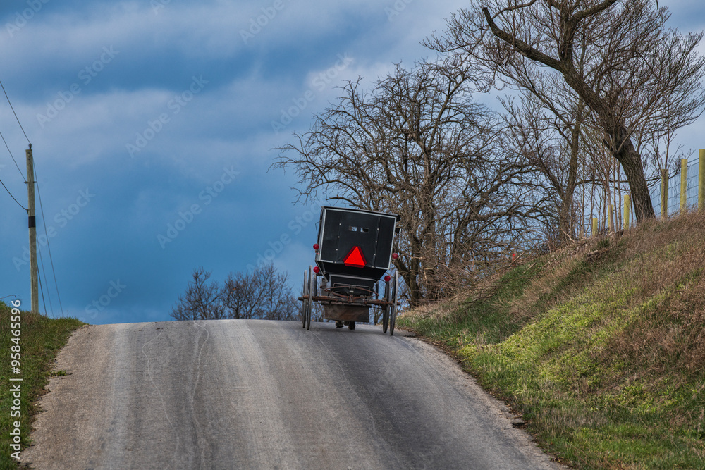 Amish Buggy at the top of a hill Amish Buggy at the top of a hill