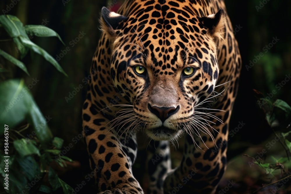 Fototapeta premium Wildlife leopard animal mammal.