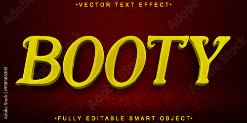 Golden Booty Treasure Vector Fully Editable Smart Object Text Effect