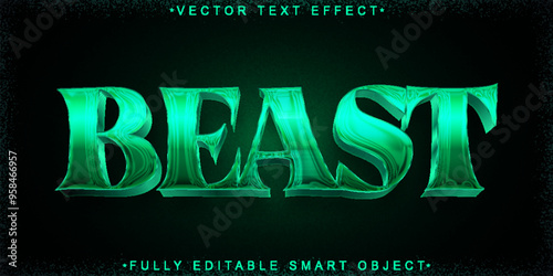 Green Horror Beast Vector Fully Editable Smart Object Text Effect