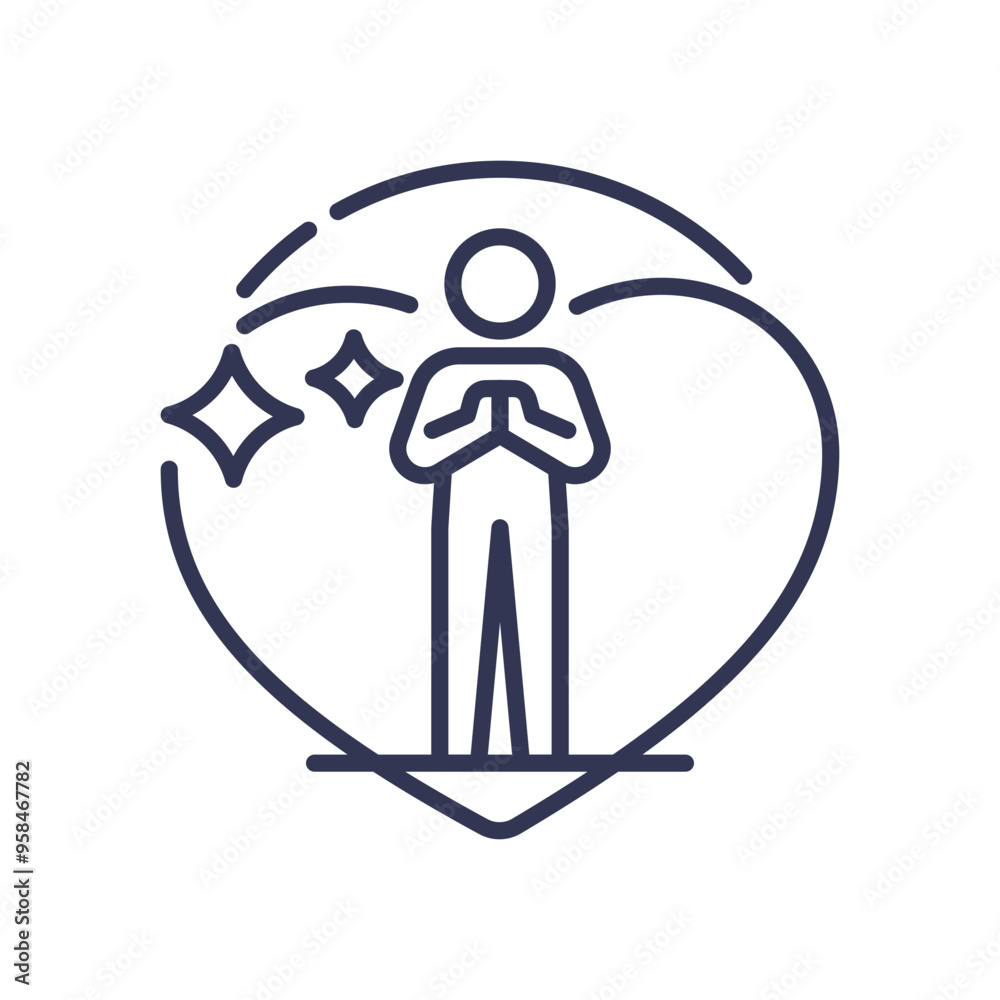 Illustration of a person meditating inside a heart, symbolizing employee wellbeing and mindfulness. Illustration of a person meditating inside a heart, symbolizing employee wellbeing and mindfulness.
