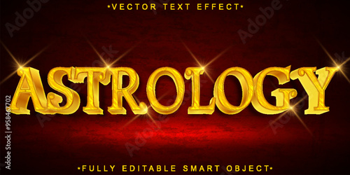 Astrology Gold  Zodiac Vector Fully Editable Smart Object Text Effect