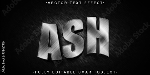 Ash Vector Fully Editable Smart Object Text Effect