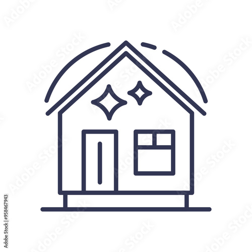 A clean house icon with sparkles, symbolizing overall cleanliness and a tidy home environment.