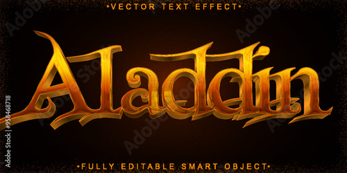 Golden Magical Aladdin Vector Fully Editable Smart Object Text Effect