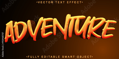 Cartoon Forest Adventure Time Vector Fully Editable Smart Object Text Effect