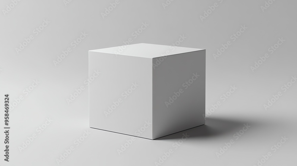 A White Square Box Sitting On A White Surface A White Square Box Sitting On A White Surface