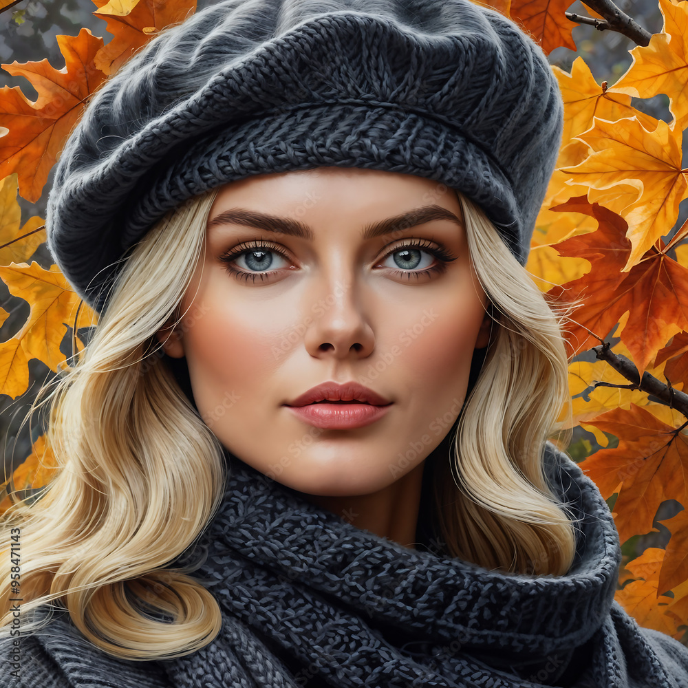 Blonde Frau im Herbst Blonde Frau im Herbst