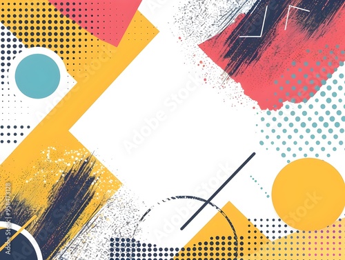 Wallpaper Mural Modern Minimalist Geometric Frame with Vibrant Colors and Subtle Texture on White Background Concept Torontodigital.ca