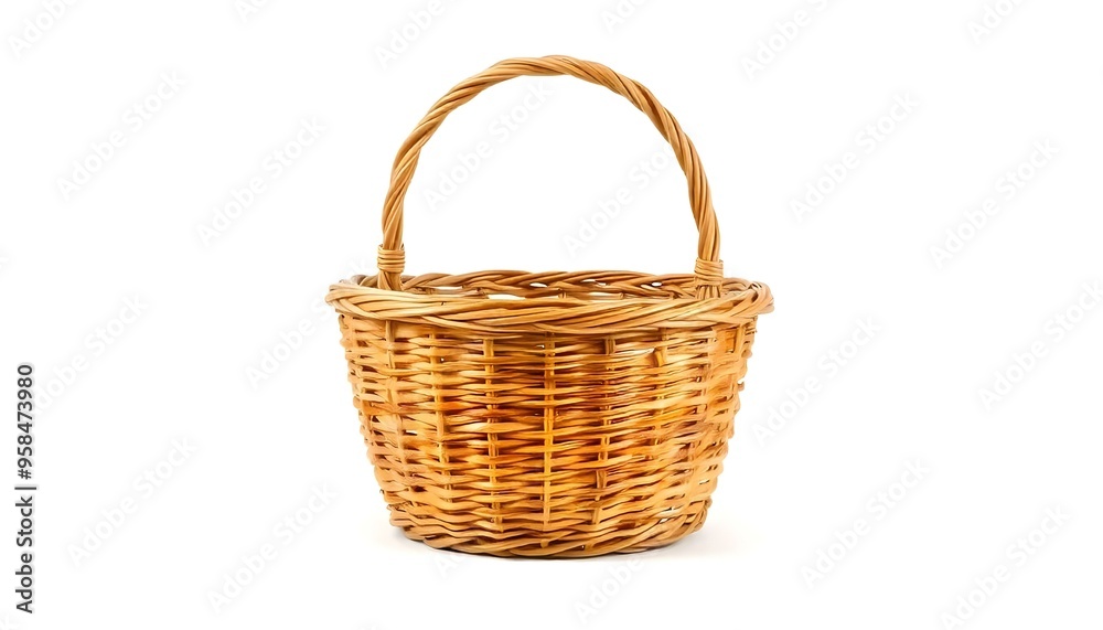 Wicker basket isolated on white background Wicker basket isolated on white background