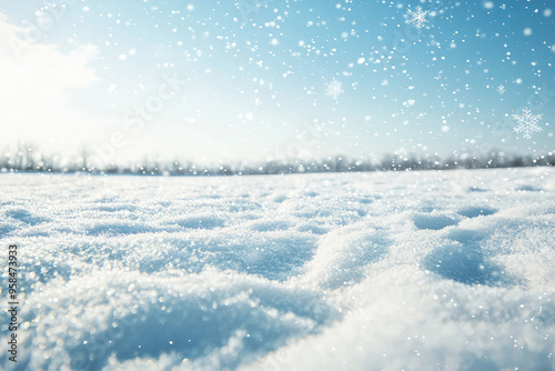 Winter Wonderland: A Close-Up View of Snowflakes Gently Falling on a Crisp, White Landscape.