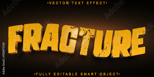 Fracture Vector Fully Editable Smart Object Text Effect