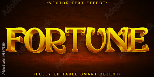 Fortune Gold Vector Fully Editable Smart Object Text Effect