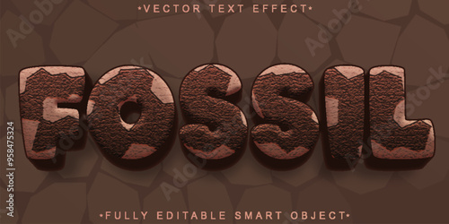 Fossil Vector Fully Editable Smart Object Text Effect