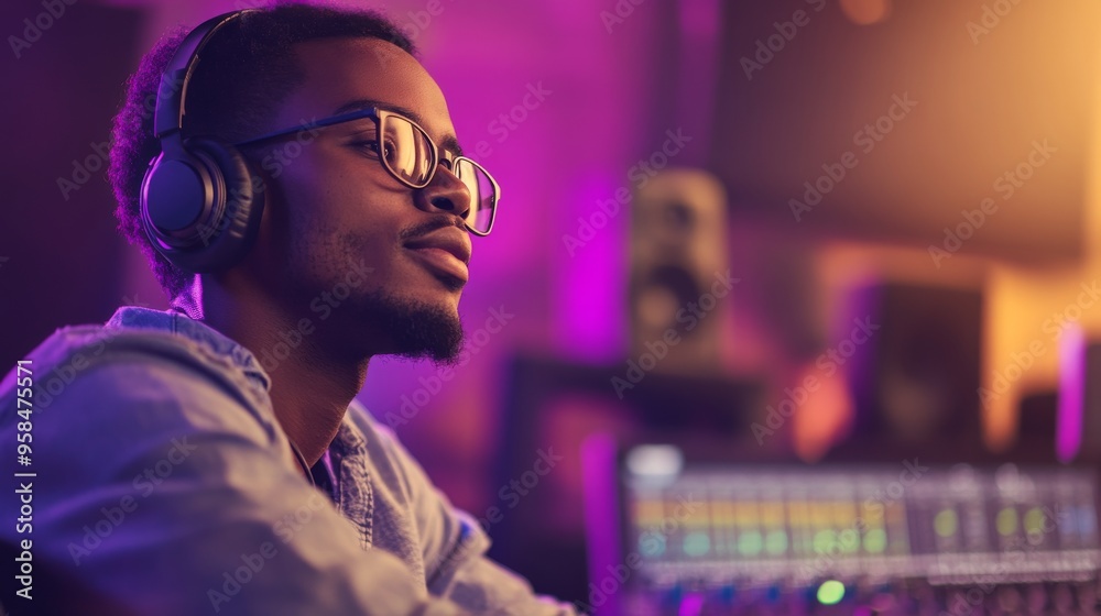 In this video, an audio designer levels sound at a mixer control desk, in a professional music studio concept. A producer records live tracks using a mixing console. Camera A. In this video, an audio designer levels sound at a mixer control desk, in a professional music studio concept. A producer records live tracks using a mixing console. Camera A.