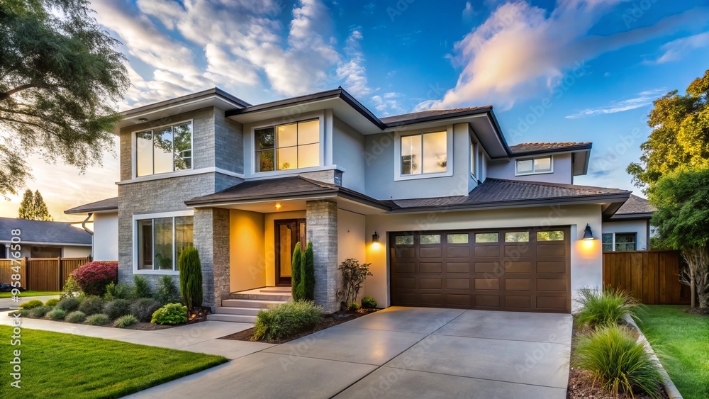 A newly renovated contemporary single-family home in the sunny California suburbs offers spacious and bright living, A newly renovated contemporary single-family home in the sunny California suburbs offers spacious and bright living,