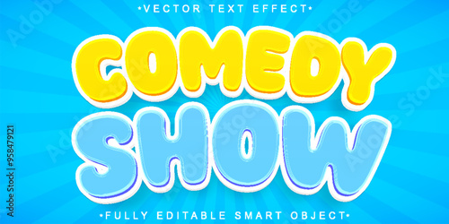 Cartoon Comedy Show Vector Fully Editable Smart Object Text Effect