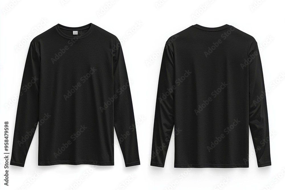 Black long sleeve tshirt mockup isolated created with Generative AI Black long sleeve tshirt mockup isolated created with Generative AI