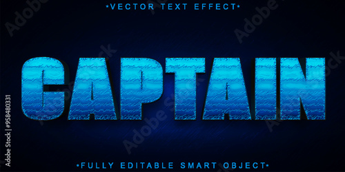 Blue Viking Captain Vector Fully Editable Smart Object Text Effect
