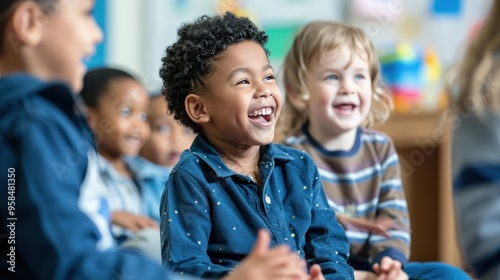 Young children in courses, engaging in language learning games