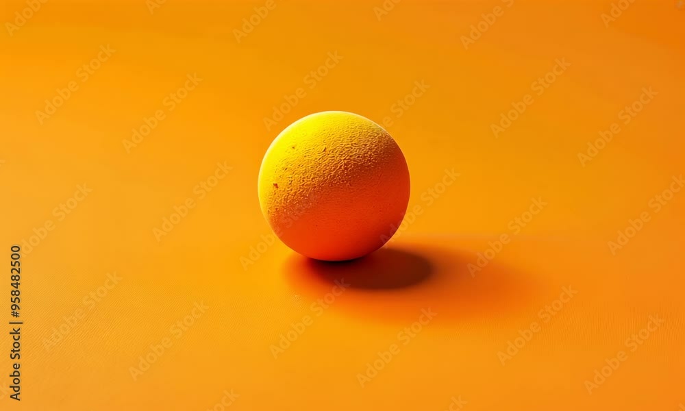 A single orange sphere on a matching orange background A single orange sphere on a matching orange background