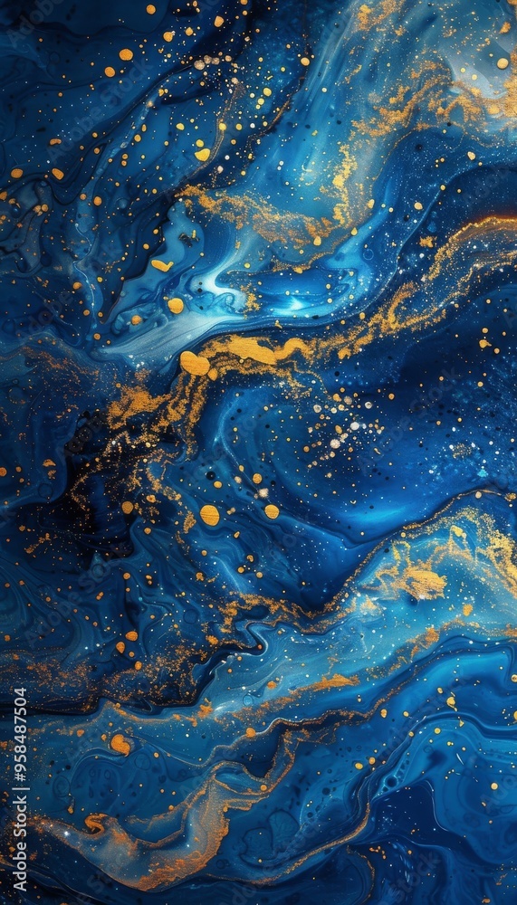 Abstract Blue Gold Swirl Marble Background Texture Abstract Blue Gold Swirl Marble Background Texture