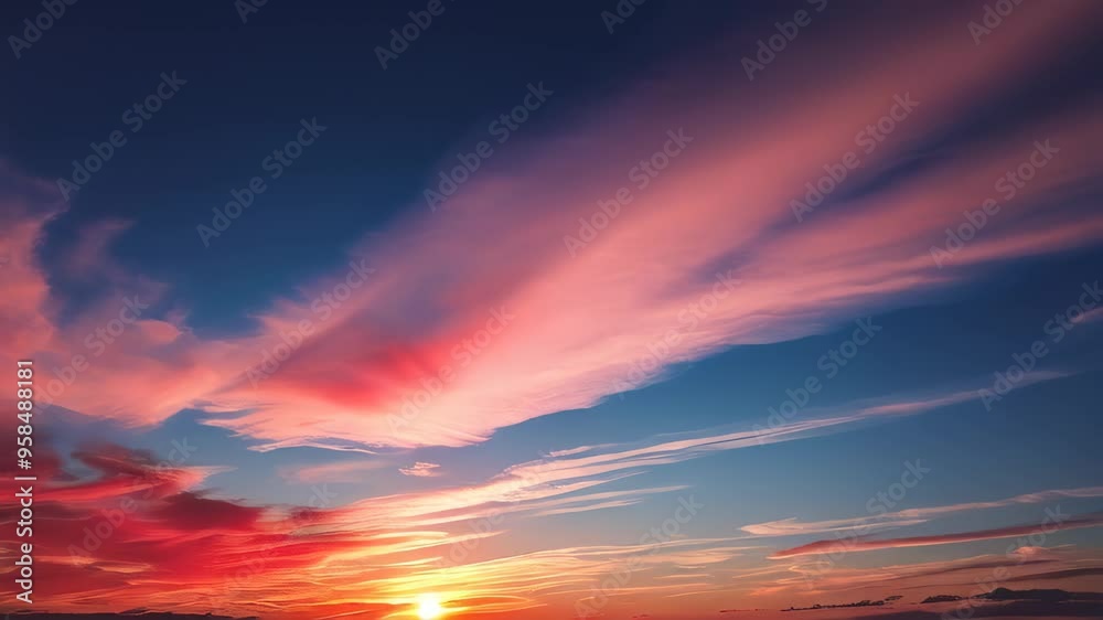 Vibrant Sunset with Pink and Orange Clouds Vibrant Sunset with Pink and Orange Clouds
