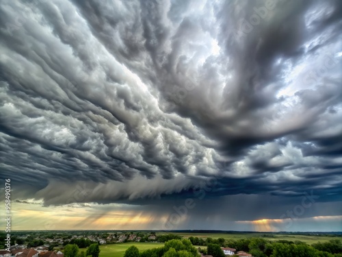 A thick gray altostratus cloud layer spread across the entire sky, creating a uniform and overcast appearance,