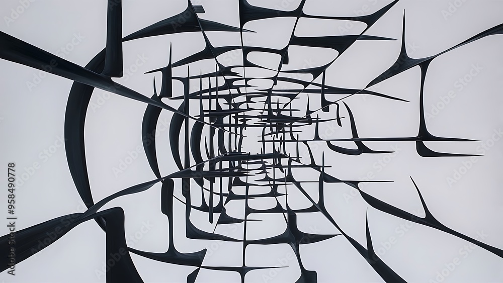 Abstract painting with black paint strokes on white Abstract painting with black paint strokes on white
