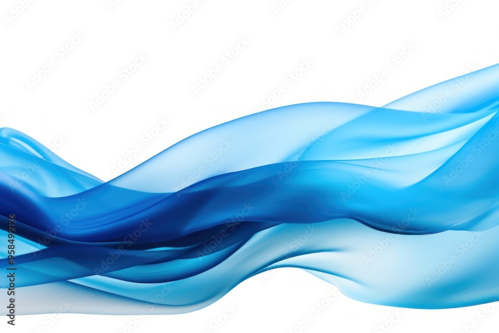 Fototapeta premium Flowing blue fabric backgrounds abstract wave.