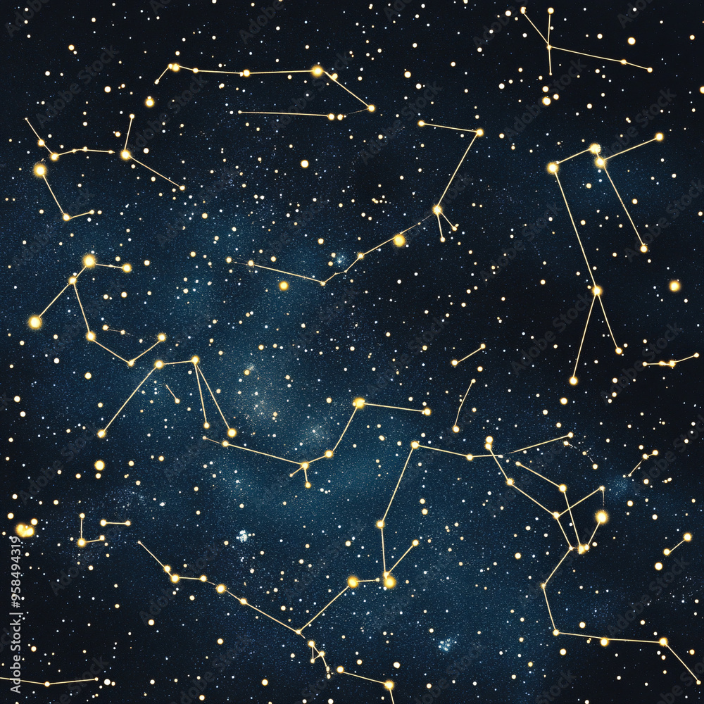 Fototapeta premium Starry abstract night background with constellations.Starry abstract night background with constellations.