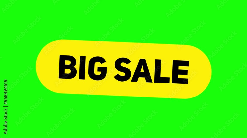 animated word big sale on green screen in flat vector style as promotion media animated word big sale on green screen in flat vector style as promotion media
