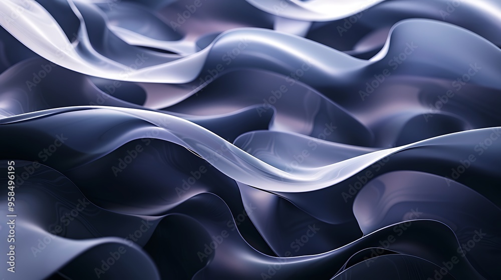 Obraz premium Abstract purple and blue wavy background.