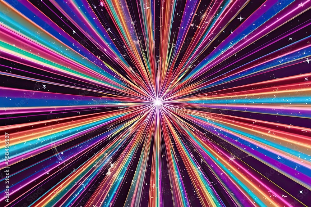 Dazzling Rainbow Star Rays Burst Overlay Effect Dazzling Rainbow Star Rays Burst Overlay Effect