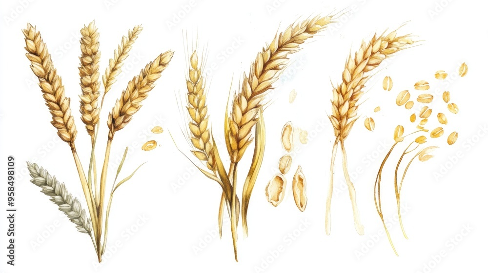 Exploring the Beauty of Wheat: A Botanical Illustration of Esteemed Varieties and Their Details Exploring the Beauty of Wheat: A Botanical Illustration of Esteemed Varieties and Their Details