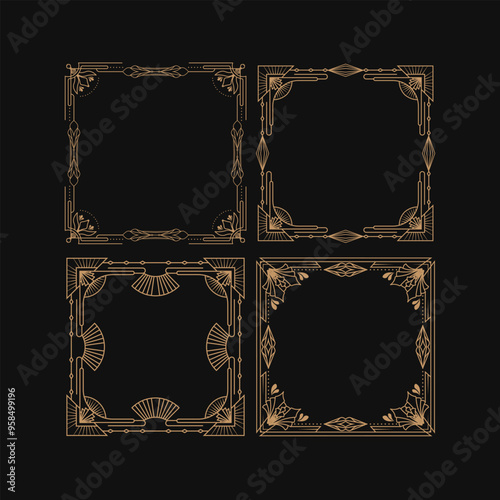Art Deco Square Frame Illustration