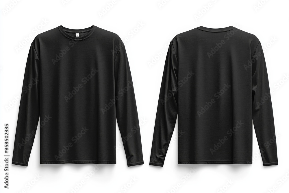 Black long sleeve tshirt mockup isolated created with Generative AI Black long sleeve tshirt mockup isolated created with Generative AI