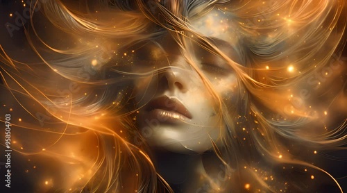 Cosmic Dream Beauty: Ethereal Collage Portrait