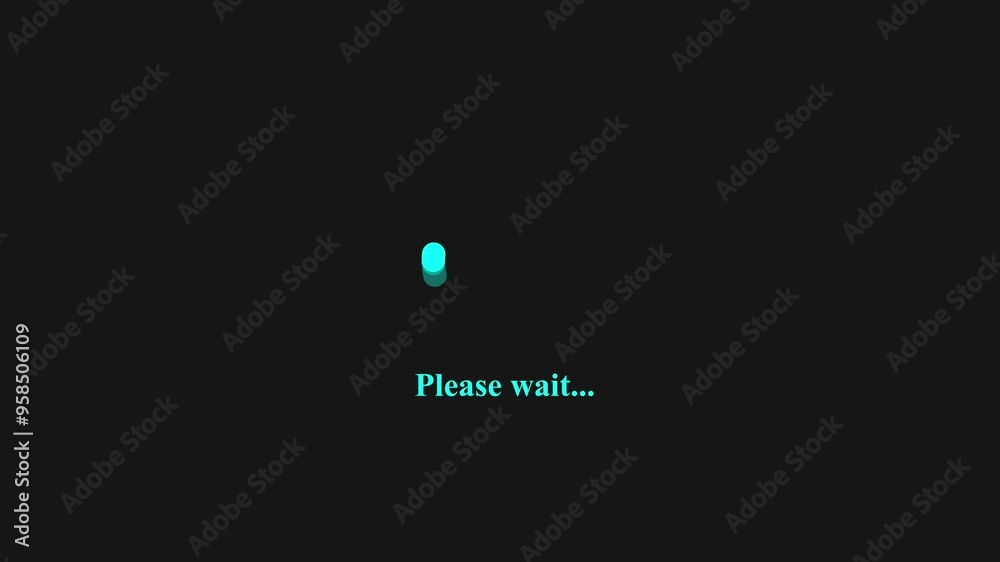 please wait, animation, black screen background please wait, animation, black screen background