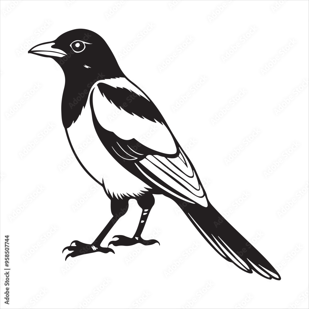 Obraz premium Magpie Vector Art Illustration