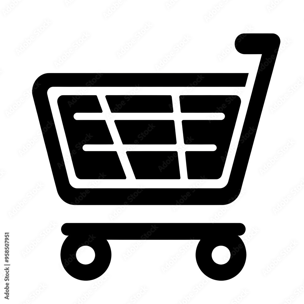 A shopping cart, a symbol of consumerism and retail, isolated on a transparent background. A shopping cart, a symbol of consumerism and retail, isolated on a transparent background.