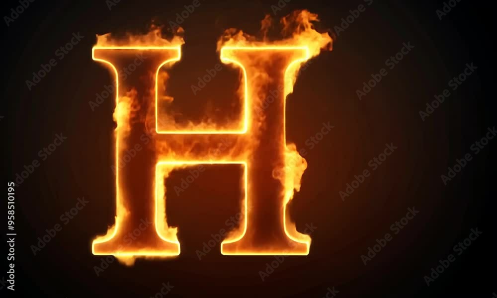 Fiery Letter H Fiery Letter H